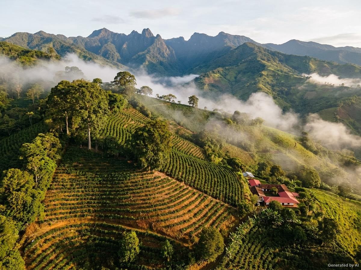 Cafetales de alta montaña en el Eje Cafetero